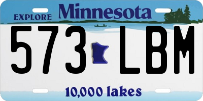MN license plate 573LBM