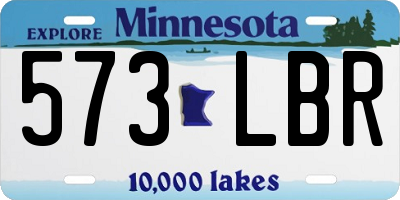 MN license plate 573LBR