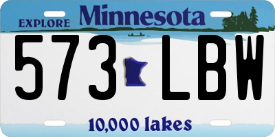 MN license plate 573LBW