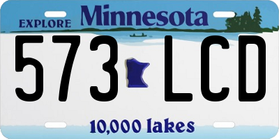 MN license plate 573LCD