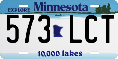 MN license plate 573LCT