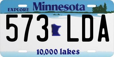 MN license plate 573LDA
