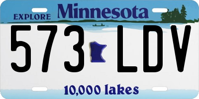 MN license plate 573LDV