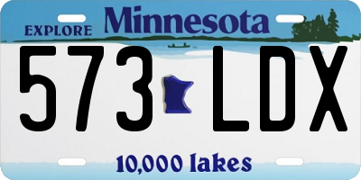 MN license plate 573LDX