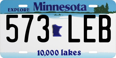 MN license plate 573LEB