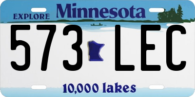MN license plate 573LEC