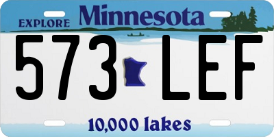 MN license plate 573LEF