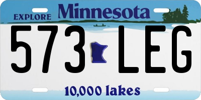 MN license plate 573LEG