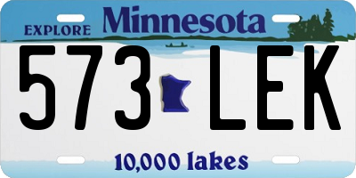 MN license plate 573LEK