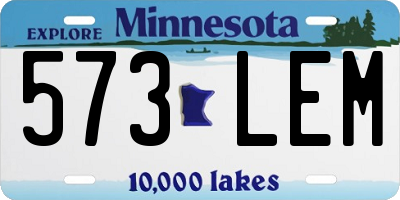 MN license plate 573LEM
