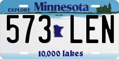 MN license plate 573LEN