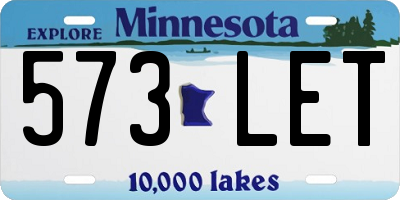 MN license plate 573LET