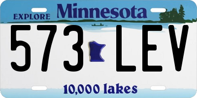 MN license plate 573LEV