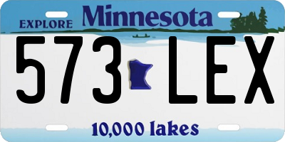 MN license plate 573LEX