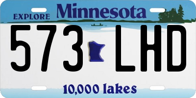 MN license plate 573LHD