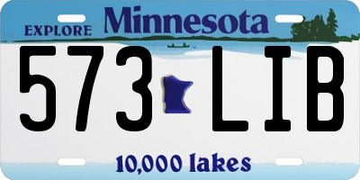 MN license plate 573LIB
