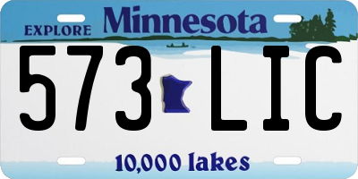 MN license plate 573LIC