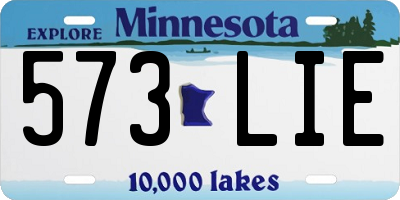 MN license plate 573LIE