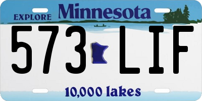 MN license plate 573LIF