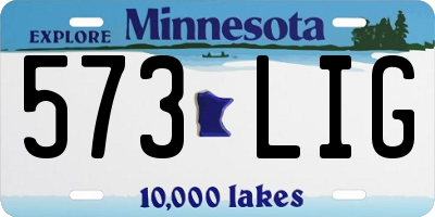 MN license plate 573LIG