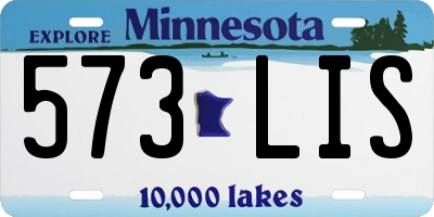 MN license plate 573LIS