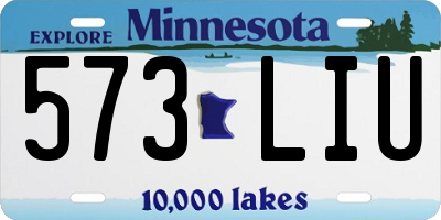 MN license plate 573LIU