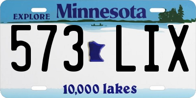 MN license plate 573LIX