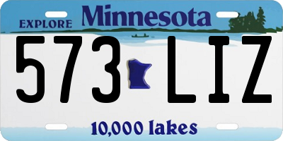 MN license plate 573LIZ