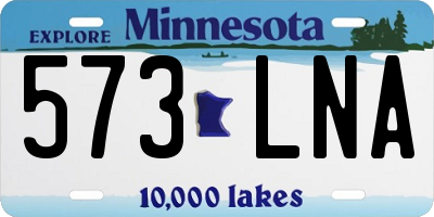 MN license plate 573LNA