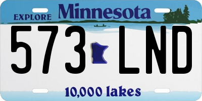 MN license plate 573LND