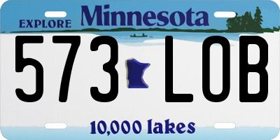 MN license plate 573LOB