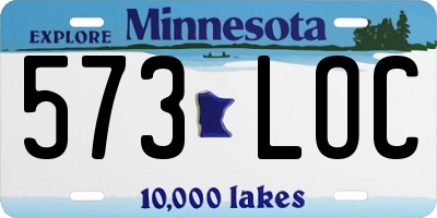 MN license plate 573LOC