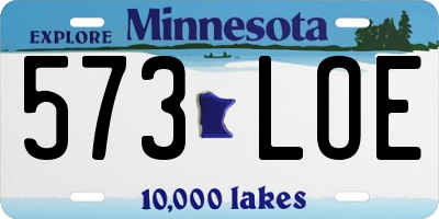 MN license plate 573LOE