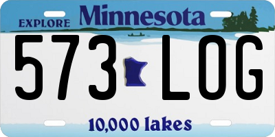 MN license plate 573LOG