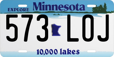 MN license plate 573LOJ