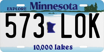 MN license plate 573LOK