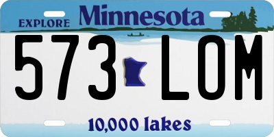 MN license plate 573LOM