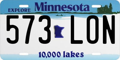 MN license plate 573LON