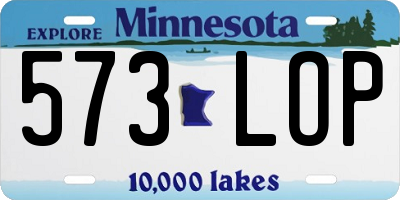 MN license plate 573LOP