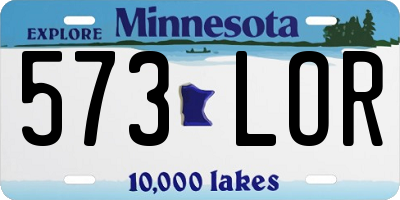 MN license plate 573LOR