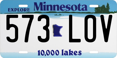 MN license plate 573LOV
