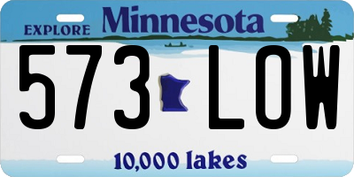 MN license plate 573LOW