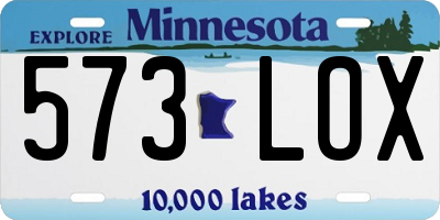 MN license plate 573LOX