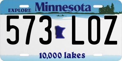 MN license plate 573LOZ