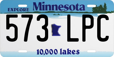 MN license plate 573LPC