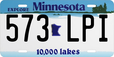 MN license plate 573LPI