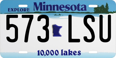 MN license plate 573LSU