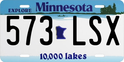 MN license plate 573LSX