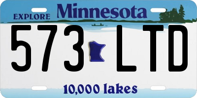 MN license plate 573LTD