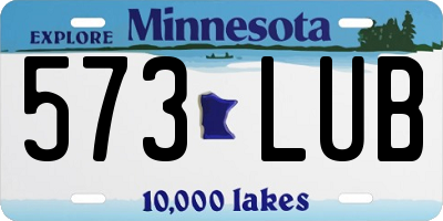 MN license plate 573LUB